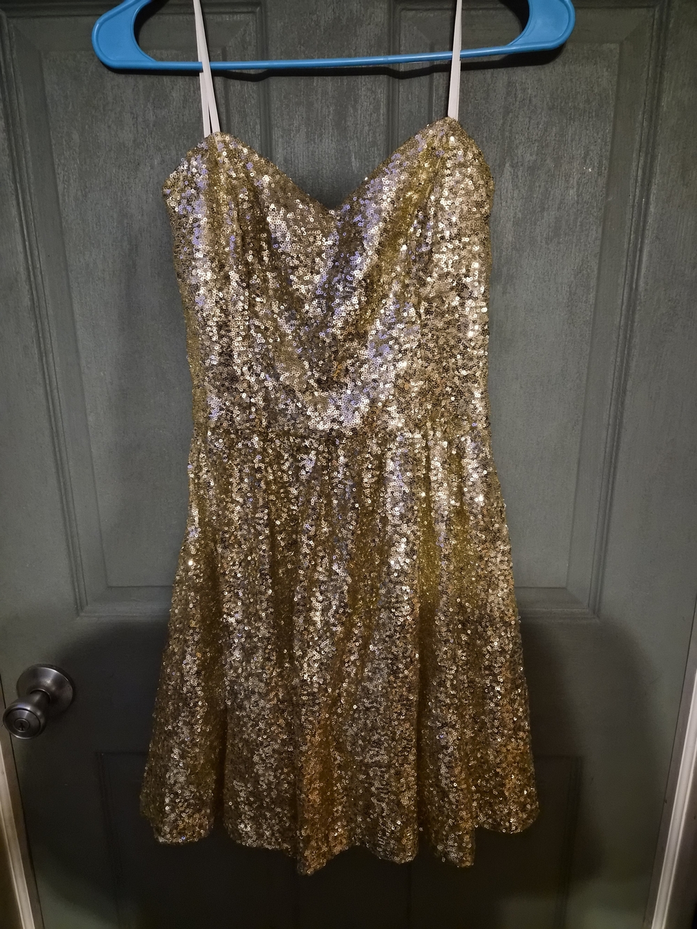 B Smart Gold Sequin Strapless Party Dress